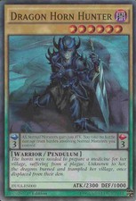 YuGiOh Dragon Horn Hunter (V.1) DUEA-EN000 Super Rare Englisch Good 1st