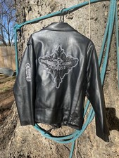 Vintage Orange County Choppers Faux Leather Jacket Biker Bomber 14/16 Or Large