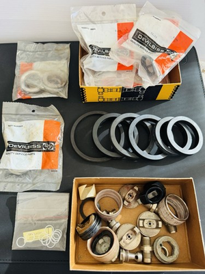 #ad #ad Lot of Genuine DeVILBISS Paint Sprayer Parts Nozzles Gaskets Filters Kits $49.99