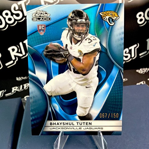 2025 Topps Chrome Black Bhayshul Tuten Rookie Blue Refractor /150 Jaguars RC