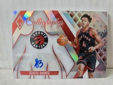 Scottie Barnes 2023-24 Panini Phoenix Silver Prizm Calligraphy Auto /75 Raptors