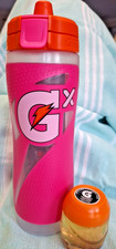 Gatorade Squeeze Pink 30oz Reusable Sport Bottle Dishwasher Safe W/ 1 Cherry Pod