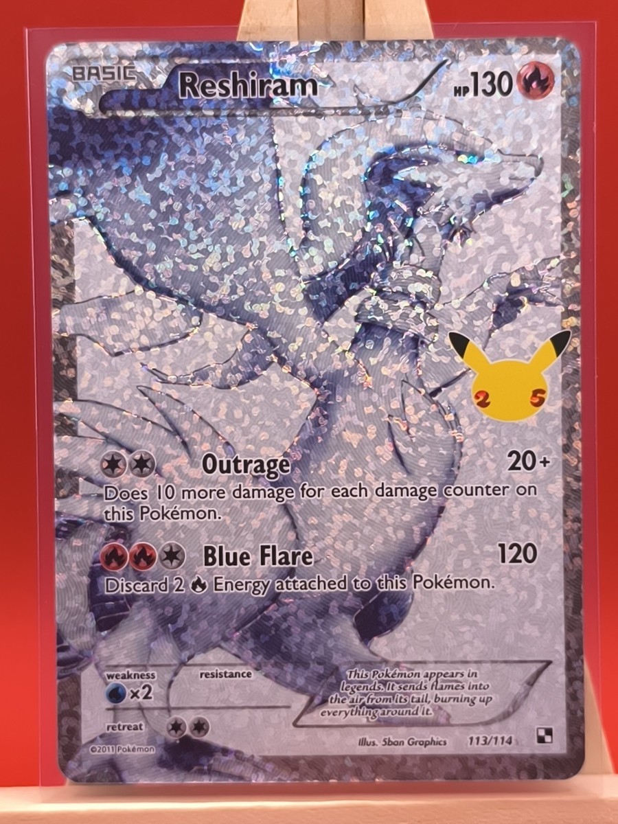 Reshiram 113/114 Celebrations Textured Full Art Ultra Rare Reshiram 113/114 Celebrations Textured Full Art Ultra Rare