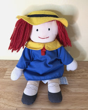 Vtg Eden Madeline Plush Doll Red Yarn Hair Blue Dress 9 Soft Body Stuffed 1990
