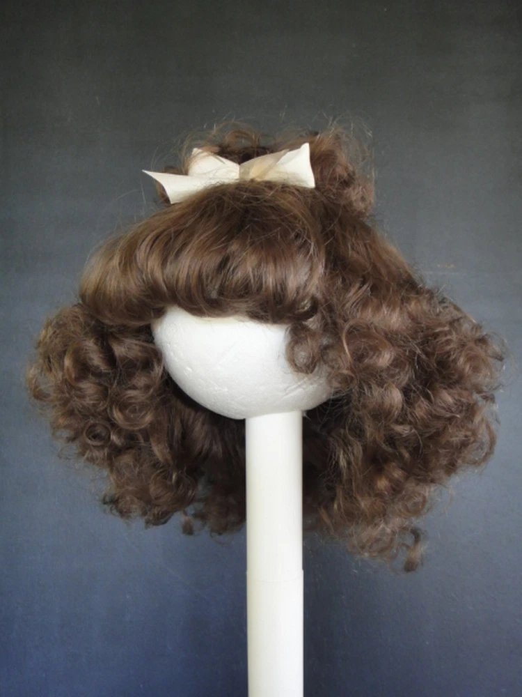 perruque en cheveux naturels pour poupee ancienne kestner, a