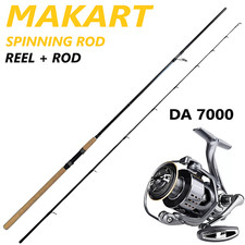 9ft Fishing Rod Spinning Pole Carbon Fiber Reel Combo line Heavy Fast 2 section