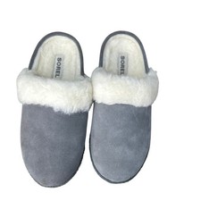 Sorel Nakiska Scuff Slippers womens SZ 7 NWOTGray Suede Faux Fur Mule NL2111-052