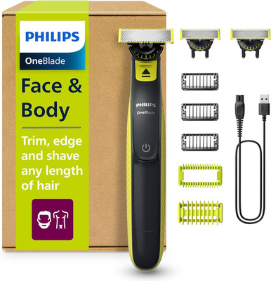 PHILIPS Oneblade 360 Face & Body - Elektrischer Rasierer, Trimmer & Bodygroomer,