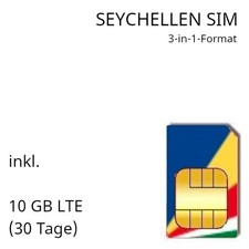 Touristen SIM f&uuml;r die Seychellen und 10 GB LTE nach Wahl f&uuml;r 30 Tage