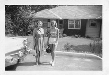Vintage 1956 Buick Roadmaster 1950s Photo Grille Headlights Women Shorts Dress