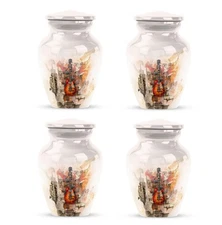 Custom Guitar Cremation Urn 3Inch Set Of 4 for Human Ashes Decorative Memorial