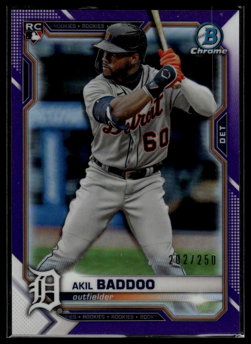 2021 Bowman Chrome #34 Akil Baddoo Purple Refractor #/250