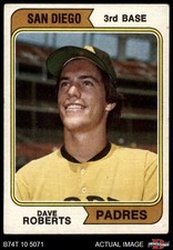 1974 Topps #309 Dave Roberts Padres VARIATION 4 - VG/EX