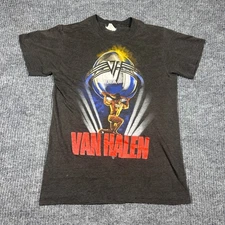 Vintage Van Halen Shirt Men's M 1986 5150 Tour Black Rock Band Faded Thin