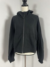 Lululemon Women's Scuba Hoodie Cropped Black Full Zip Hooded Sweatshirt Size M/L