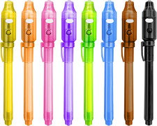8PCS/36PCS Spy Pens Invisible Ink Pen with UV Light Magic Marker for Secret Mess