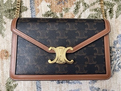 Celine Wallet On Chain Margo In Triomphe Canvas ( Pristine Condition! )