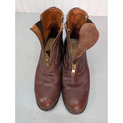 Vintage A.M. Kroop & Sons Brown Leather Zipper Riding Boots  display picture 2
