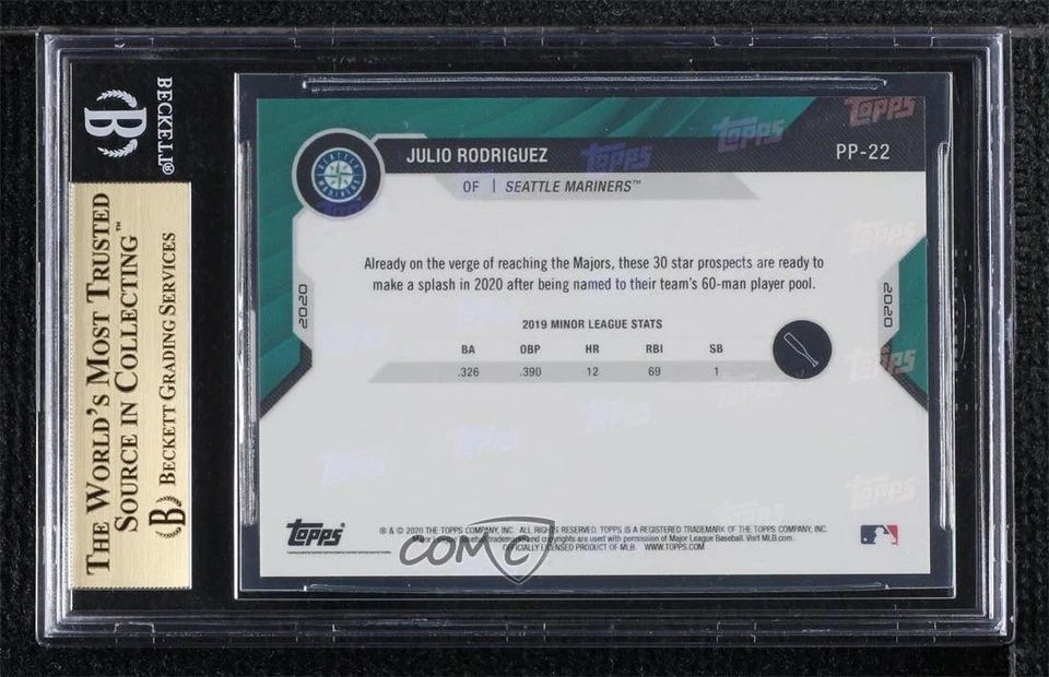 2020 Bowman Next Topps Now Prospect Pool /1292 Julio Rodriguez BGS 9.5 GEM MINT - Image 2 of 2