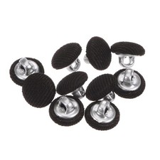 10pcs Fabric Cloth Covered Button 10mm Metal Round Sewing Buttons, Brown