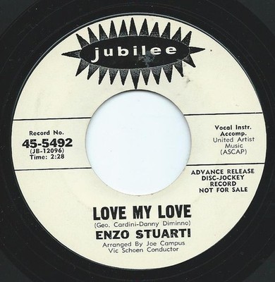 Enzo Stuarti - Love My Love - Used Vinyl Record 7 - Promo - G8100z