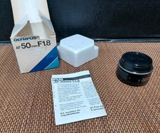 Olympus AF 50mm f/1.8 Prime Lens Olympus Mount 49mm Filter w/ Cap Box Japan