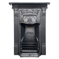 Antique cast iron Art Nouveau bedroom fireplace restored Edwardian C.1905.