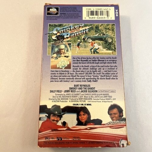 Smokey and the Bandit (VHS, 1996) Burt Reynolds, Sally Field, Jerry Reed - Picture 2 of 4