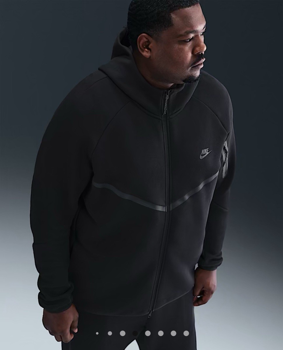 New XXL Nike Tech Fleece Windrunner Tall Hoodie Triple Black