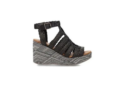 Blowfish Malibu Women's Pazazz Sandals, Scotch Sunny Weave/Black Sunny Weave