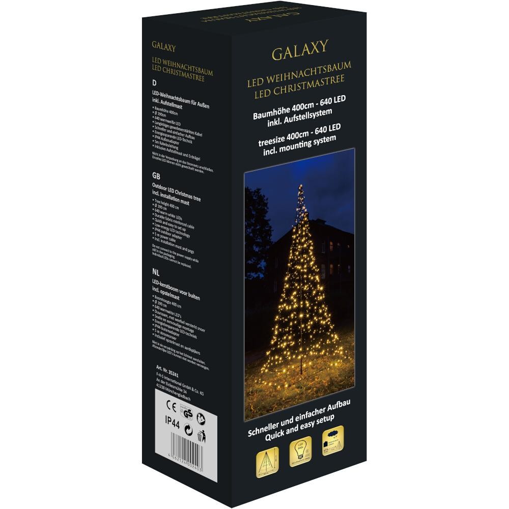 FHS LED Tannenbaum Galaxy 400 cm 640 warmweiße LED, mit Aufstellmast