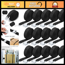 10ft 15pc Adjustable Lashing Straps with Buckles, Heavy-Duty Tie Down Straps, Bl