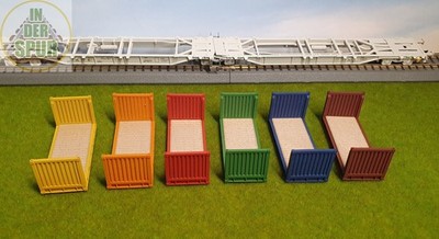 Spur TT Flat Rack Container mit Holzboden 1:120   Modellbahn Verladung Transport