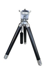 LUNNAR DELUXE Tripod Chrome W/Leather Carry Case -9.5  - 46" - Vintage