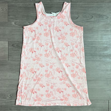 Vtg 90s Gilligan  O  Malley Pink Floral Coquette Sleep Dress Nightgown Size M