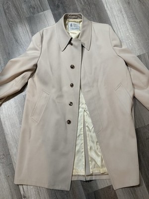 London Fog Maincoats Beige Trench Coat Men s 46 Long Classic Button Front