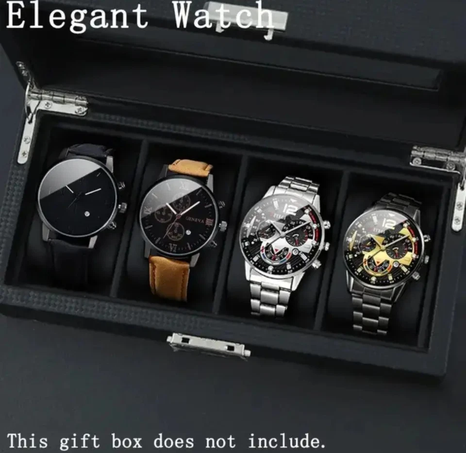 8 Piezas/Juego Relojes Hombre con Movimiento Cuarzo, Clásico Redondo MLA-T0004C Foto 2 de 4