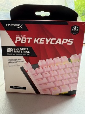 HyperX PBT Tastenkappen komplettes Tastenset Doppelschuss PBT-Material russisch PINK KOSTENLOSER VERSAND