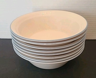 Corning Ware Corelle 6.75'' Soup Cereal Dessert Bowl Symphony Beige Blue Band Set