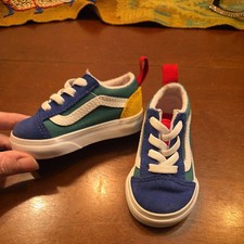 VANS Old Skool Infant Elastic Lace Low Top Skate Sneakers Size Toddler 4 US