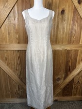 Mother of the Bride Dress w Sheer Floor Length Jacket Champagne Taupe Size 8
