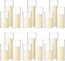 36 Pcs Pillar Candles Glass Vases for Elegant Wedding Centerpieces
