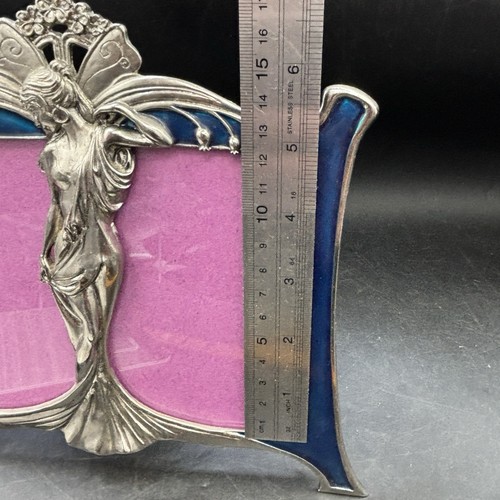 Double Picture Photo Frame Blue Silver Deco Fairy Past Times Lily of the Valley - Picture 13 of 13