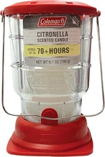 Citronella Candle Outdoor Lantern 70H Burn Red Classic Carry Hang for Camping Pa