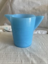 Akro Agate Stack Children  s Blue Depression Glass Pitcher 2 7/8"