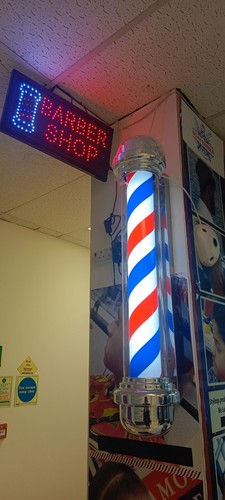 Barber Pole Barbershop LED Classic Illuminated Big Poles Uk Disty 102cm - Picture 4 of 9