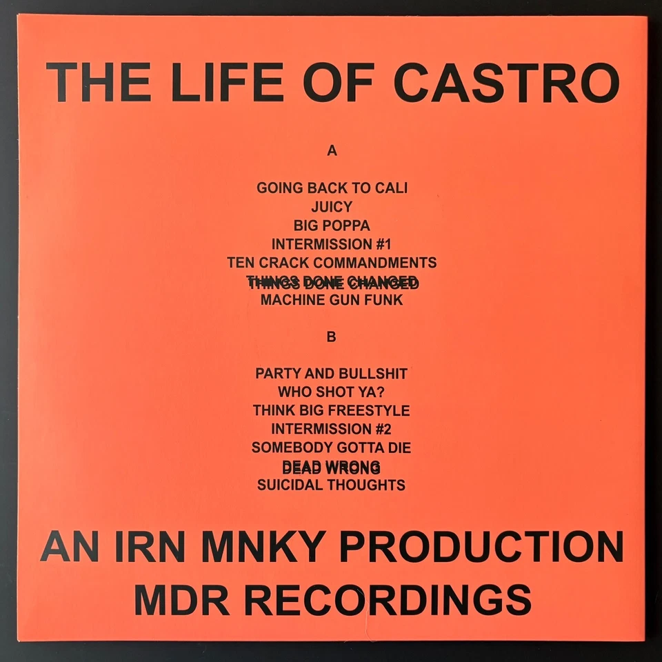 Irn Mnky - The Life Of Castro - The Notorious B.I.G. - 180g Orange Vinyl - Image 2 of 2