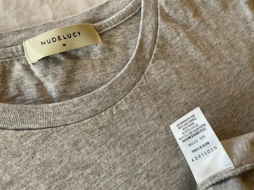 NUDE LUCY Slogan Tee T Shirt Top Grey Marle Size Women’s M Medium 12 Near New - Picture 11 of 12