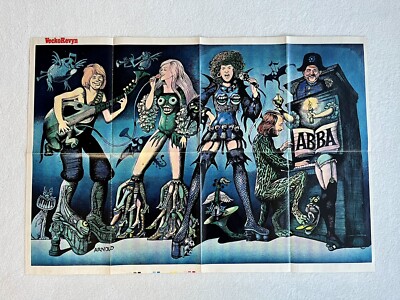 ABBA 1975 GREATEST HITS POSTER Swedish Magazine VeckoRevyn 1970s