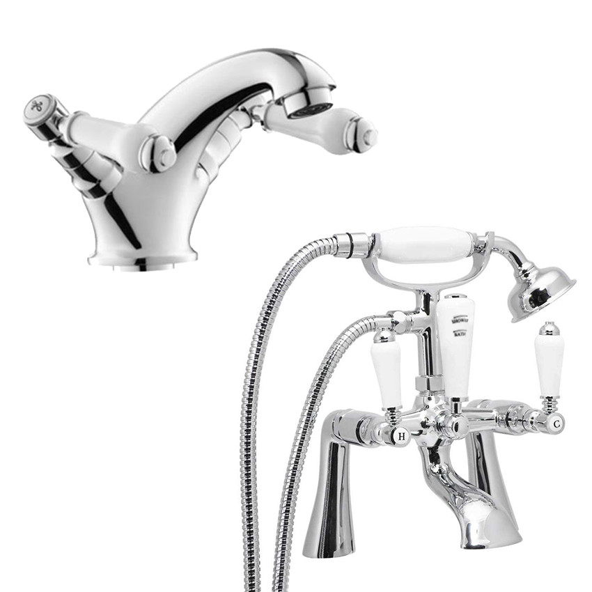 Traditional Chrome Bathroom Taps incl Basin, Bath Filler, Bath Shower Mixer Taps eBay